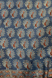 Mor-Pankh Blue Peacock Ajrakh Modal Silk Saree