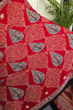 Scarlet Bloom Ajrakh Modal Saree