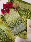 Olive Green Banarasi Suit