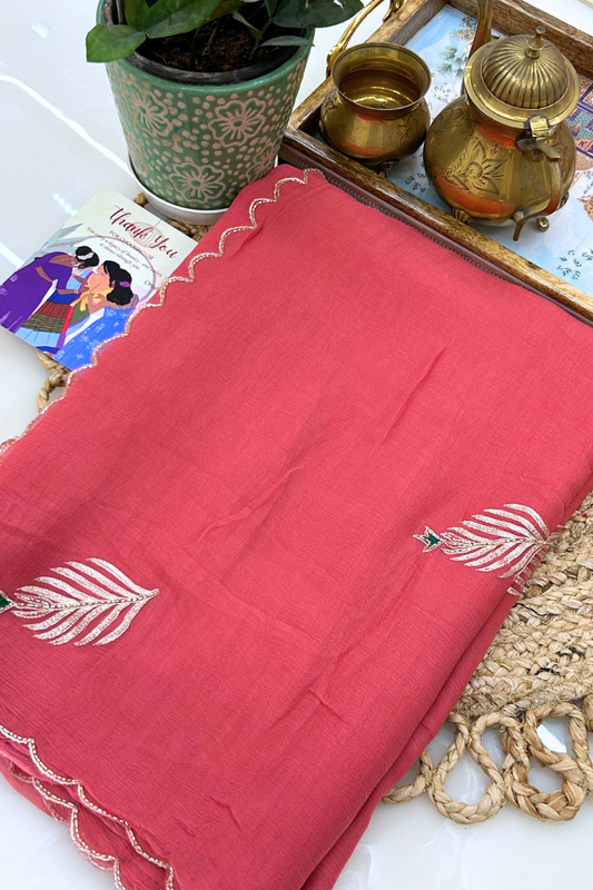 Vanya Rose Chiffon Saree