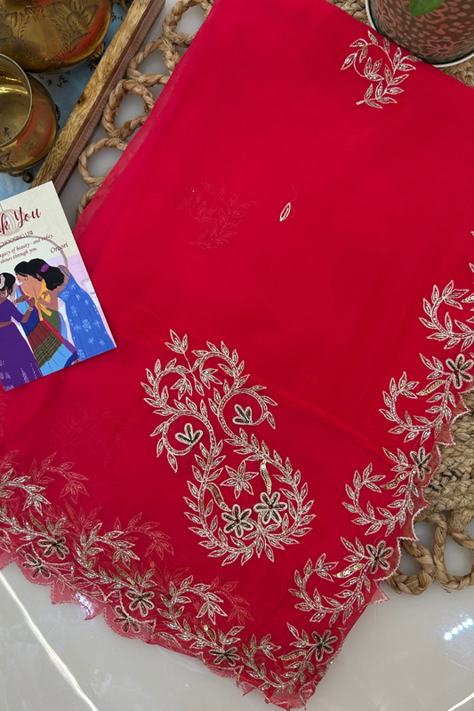 Laal Ishq Chiffon Saree