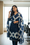 Aarshiya Blue Shibori Cotton Suit