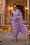 Noorvi Handcrafted Purple Chikankari Cotton Suit