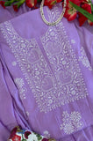Noorvi Handcrafted Purple Chikankari Cotton Suit