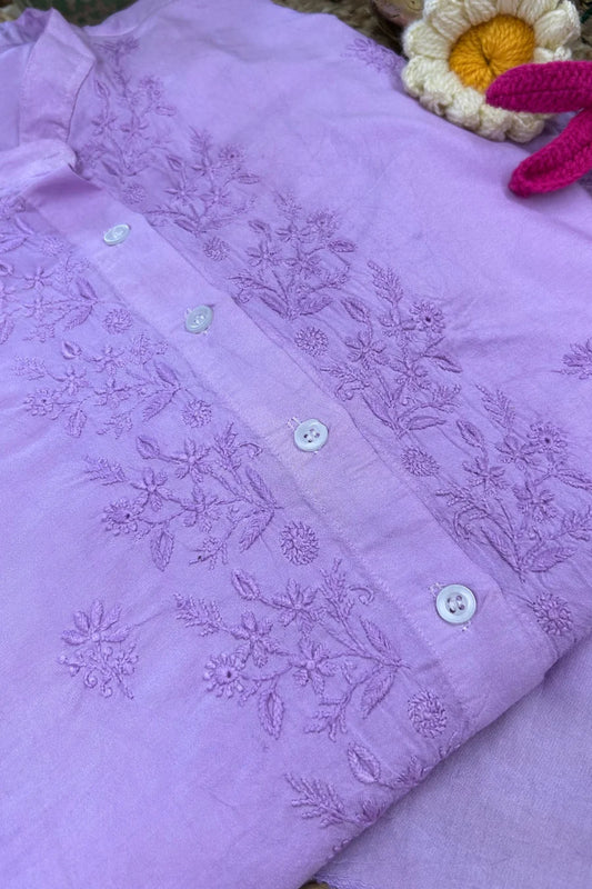 Lilac Chikankari Coord Set