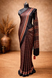 Kahwa Ajrakh Modal Silk Saree