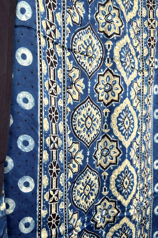 Blue Almond Buta Ajrakh Suit