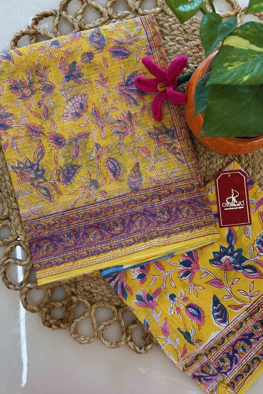Mridula Floral Kota Doria Cotton Saree