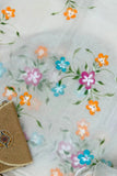 White Hand Painted Pure Cotton Kota Doria Saree