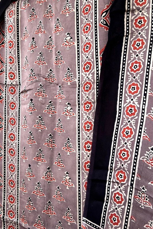 Mauve Blossom Ajrakh Suit