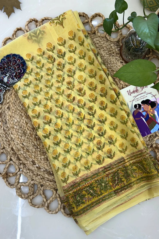 Amaltas Buta Chiffon Saree