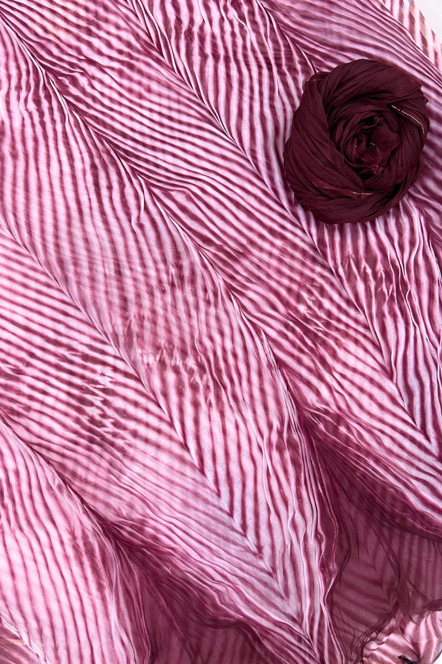 Plum Arashi Shibori Pure Organza Saree