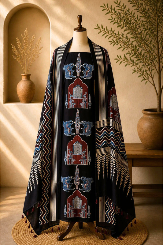 Royal Courtyard Ajrakh Suit