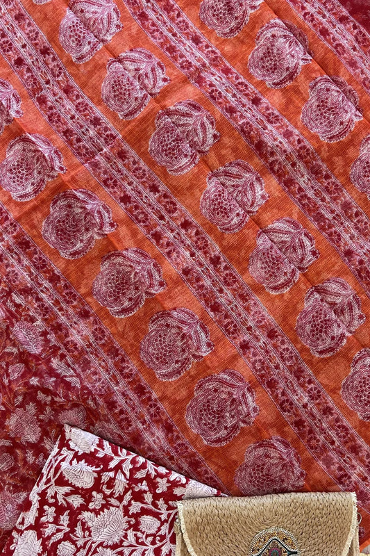 Gulnar Jaal Kota Doria Cotton Saree