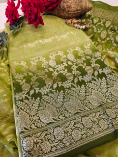 Olive Green Banarasi Suit