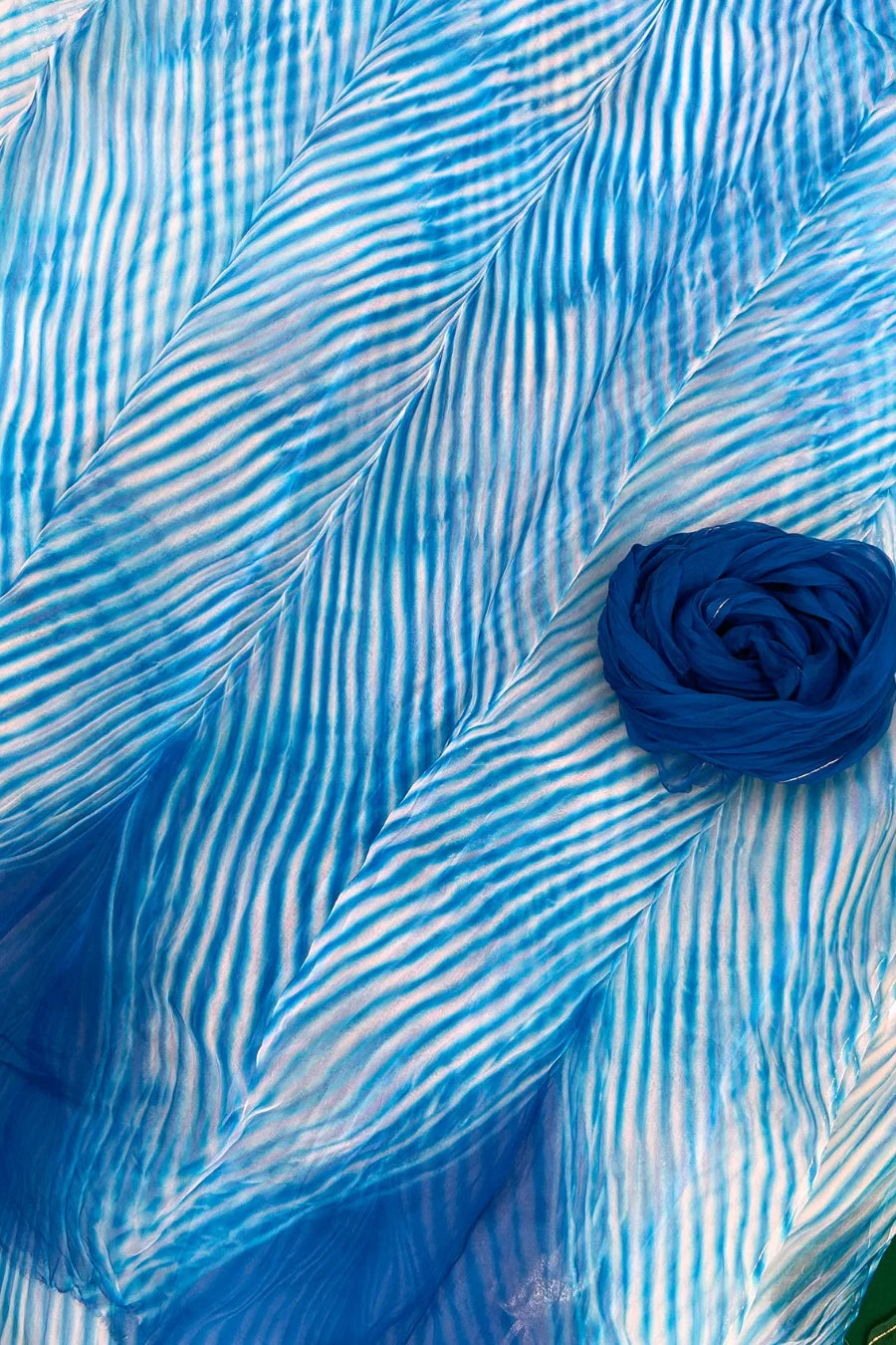 Mizu Wave Arashi Shibori Pure Organza Saree