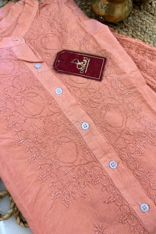 Terracotta Rose Chikankari Coord Set