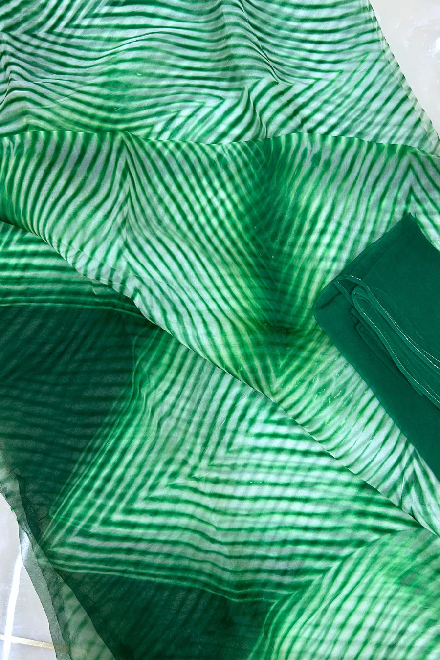 Harita Wave Arashi Shibori Pure Organza Saree