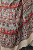 Ivory Stripe Ajrakh Modal Saree