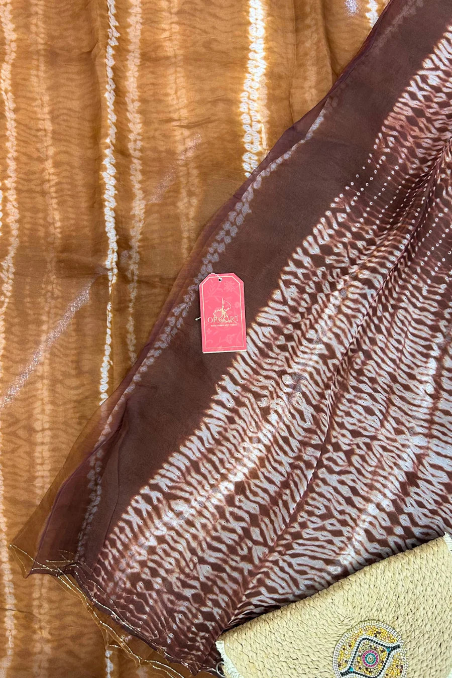 Dune & Bark Pure Organza Shibori Saree