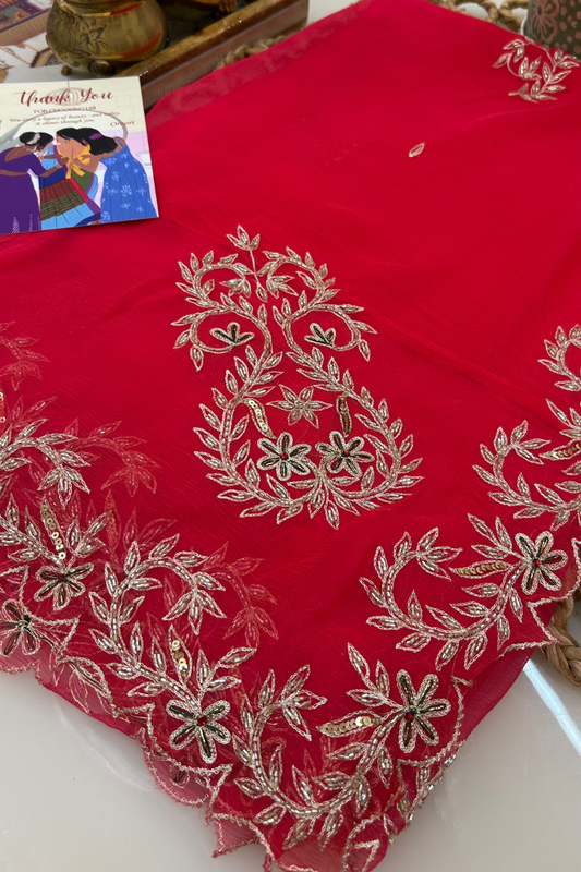 Laal Ishq Chiffon Saree