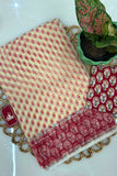 Peetambari Rose Hand Block Print Kota Doria Saree