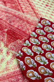 Peetambari Rose Hand Block Print Kota Doria Saree