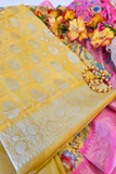 Marigold Yellow Banarasi Suit