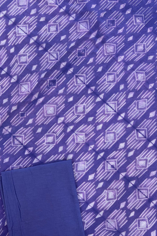 Amethyst Haze Shibori Mul Cotton Saree