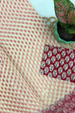Peetambari Rose Hand Block Print Kota Doria Saree