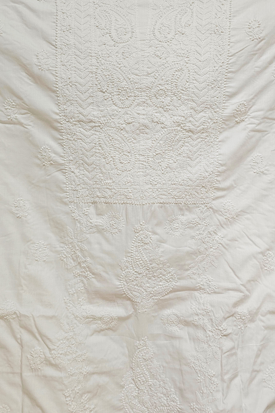 Moonlit Garden Chikankari Dyeable Cotton Suit Set
