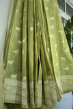 Sage Gallop Banarasi Cotton Saree
