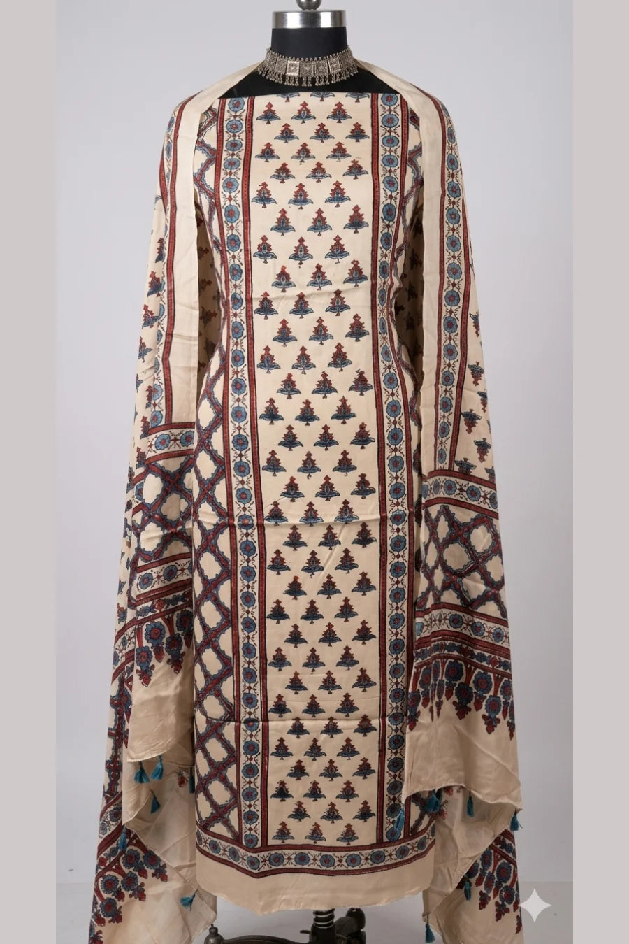 Desert Rose Ajrakh Modal Silk Suit