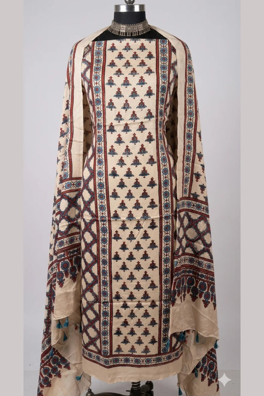 Desert Rose Ajrakh Modal Silk Suit