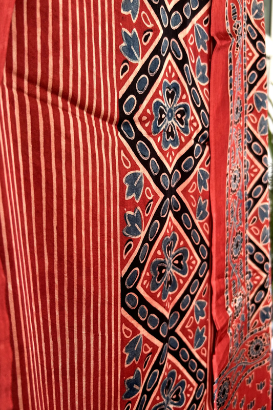 Crimson Bloom Ajrakh Suit
