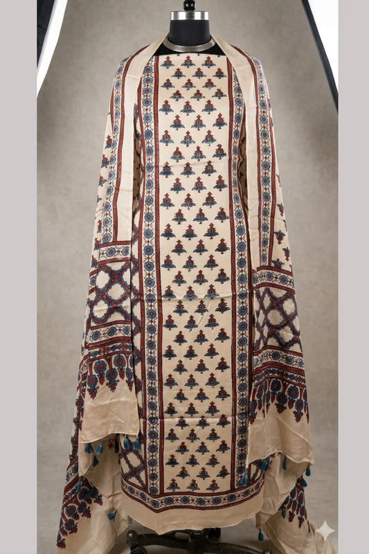 Desert Rose Ajrakh Modal Silk Suit