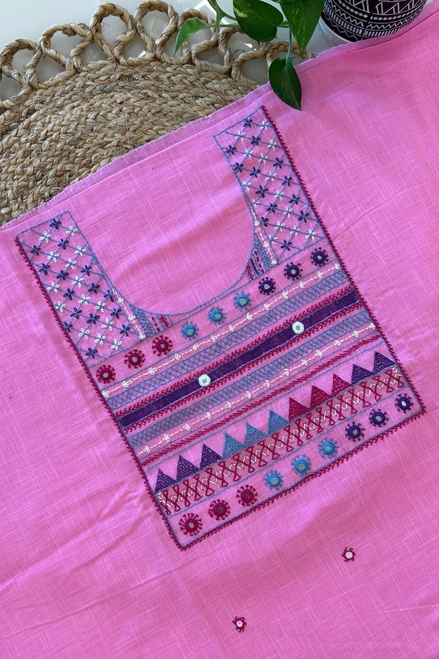 Pink Banjara Cotton Lambani Kurta