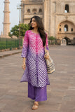 Magenta Iris Shibori Kurta