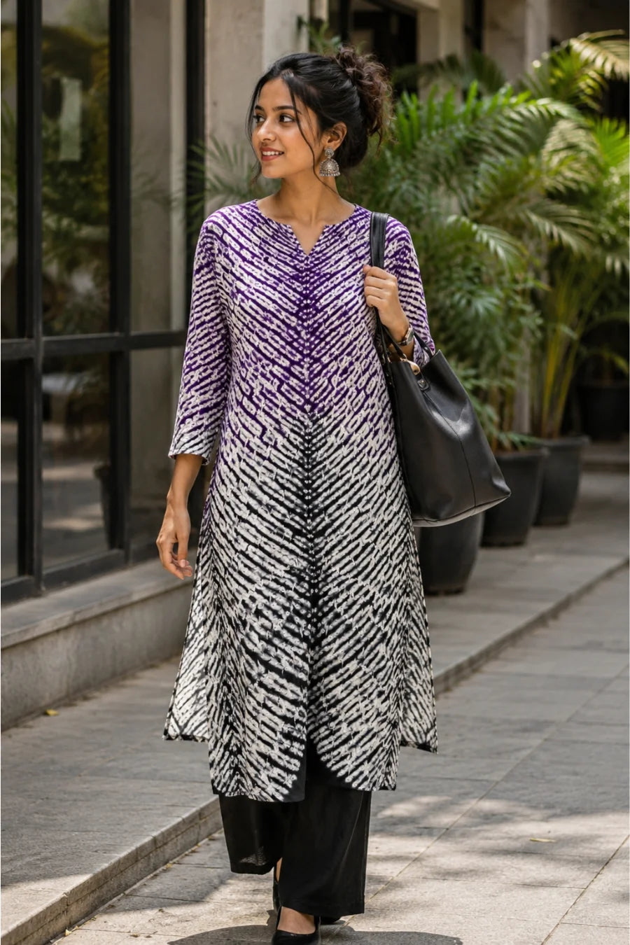 Orchid Twilight Shibori Kurta