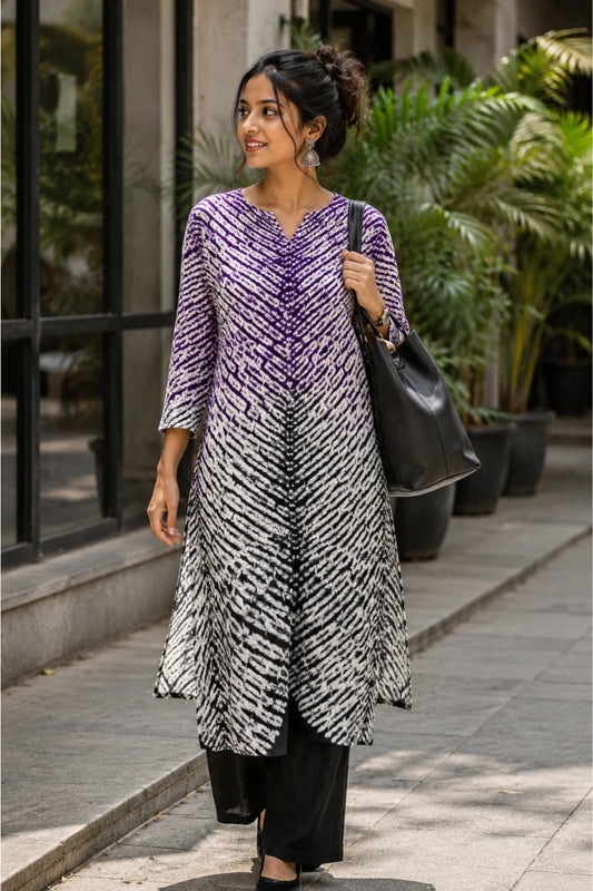 Orchid Twilight Shibori Kurta