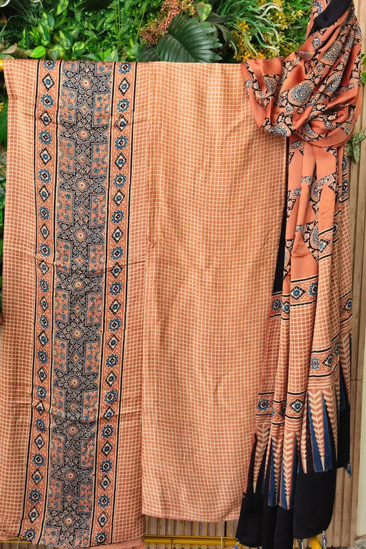 Ajrakh Modal Silk Handblock Printed Suit Set