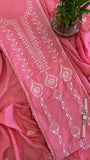 Abeer Handcrafted Dark Peach Chikankari Cotton Suit