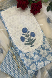 Aarvi Blue Block Print Suit
