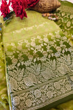 Olive Green Banarasi Suit