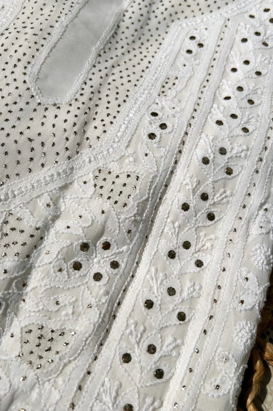 Celestial Frost Chikankari Mukaish suit