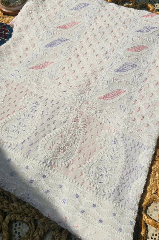 Candyfloss Chikankari Cutdana Suit