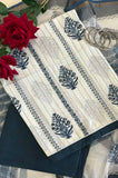 Indraneel Navy Blue Block Print Suit